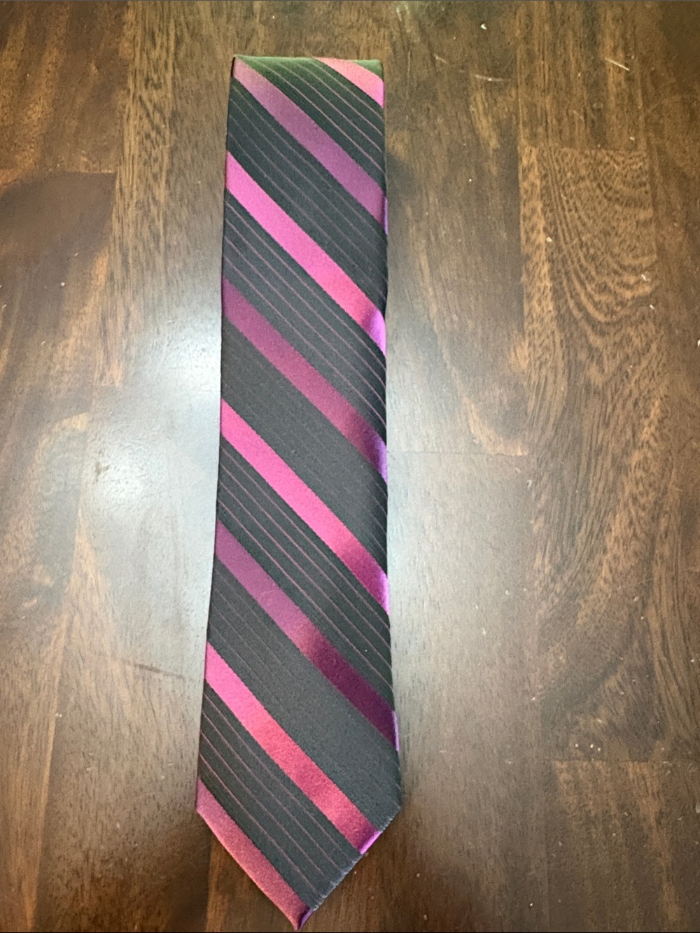 Apt. 9 Black and Magenta Striped Dress Tie